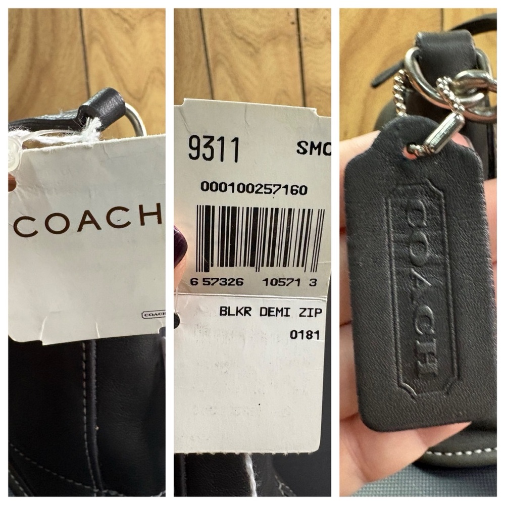 COACH Bleecker Demi Zip Shoulder Bag 9311 Black Leather NWT Y2K Vintage - Picture 15 of 16